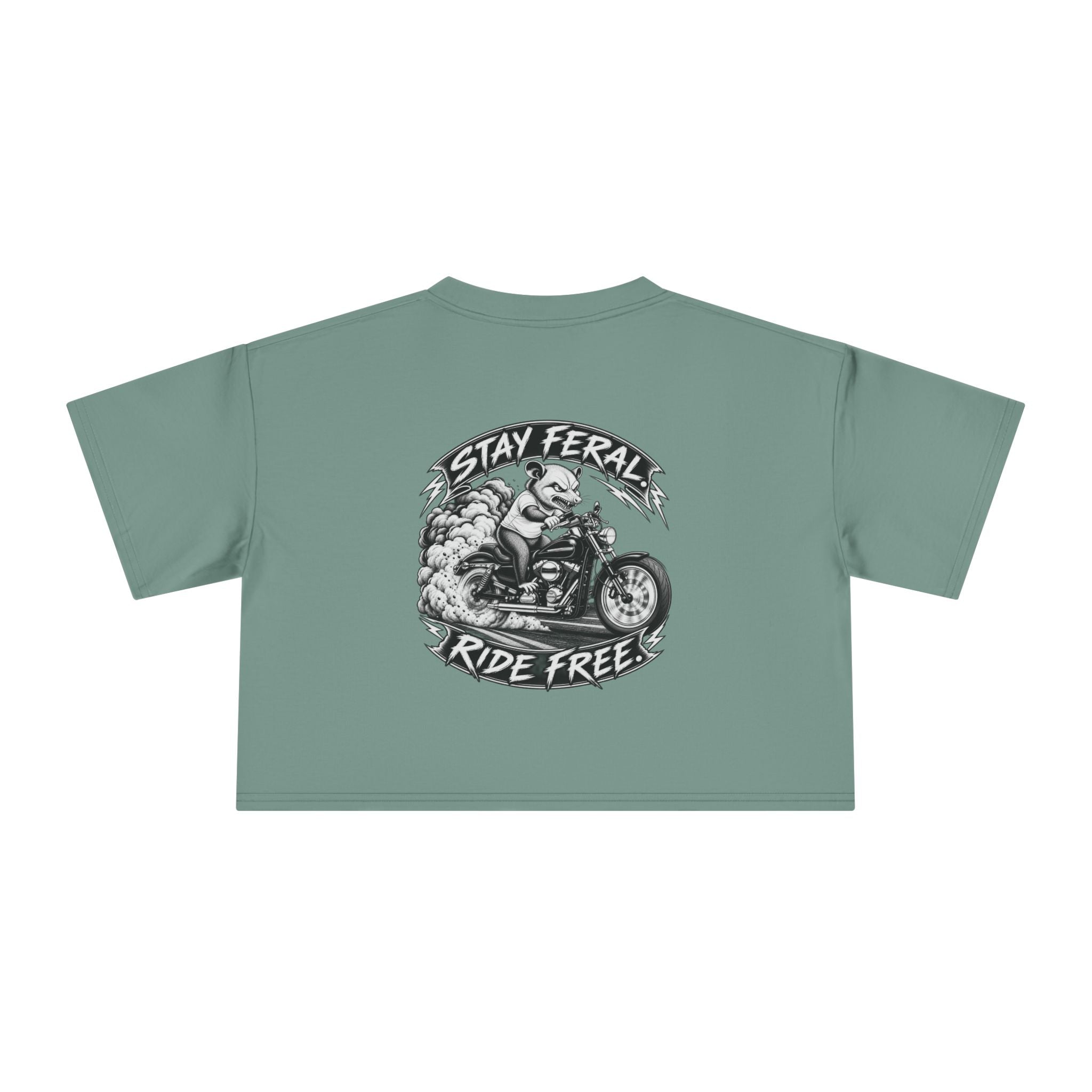 Stay Feral. Ride Free Graphic Crop Top