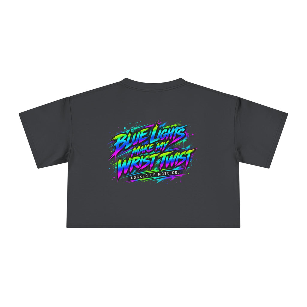 Blue Lights Make Me Twist -Retro Edition Crop Tee