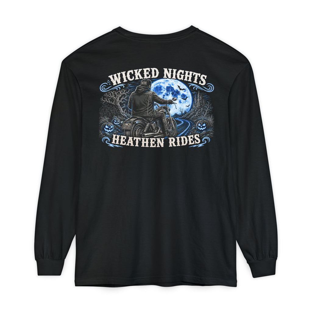 Wicked Nights, Heathen Rides- Men's Limited Edition Halloween LONG SLEEVE Tee