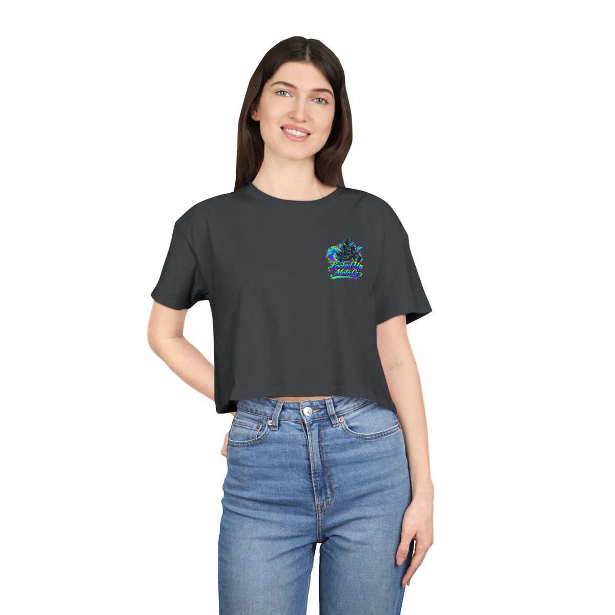 Blue Lights Make Me Twist -Retro Edition Crop Tee