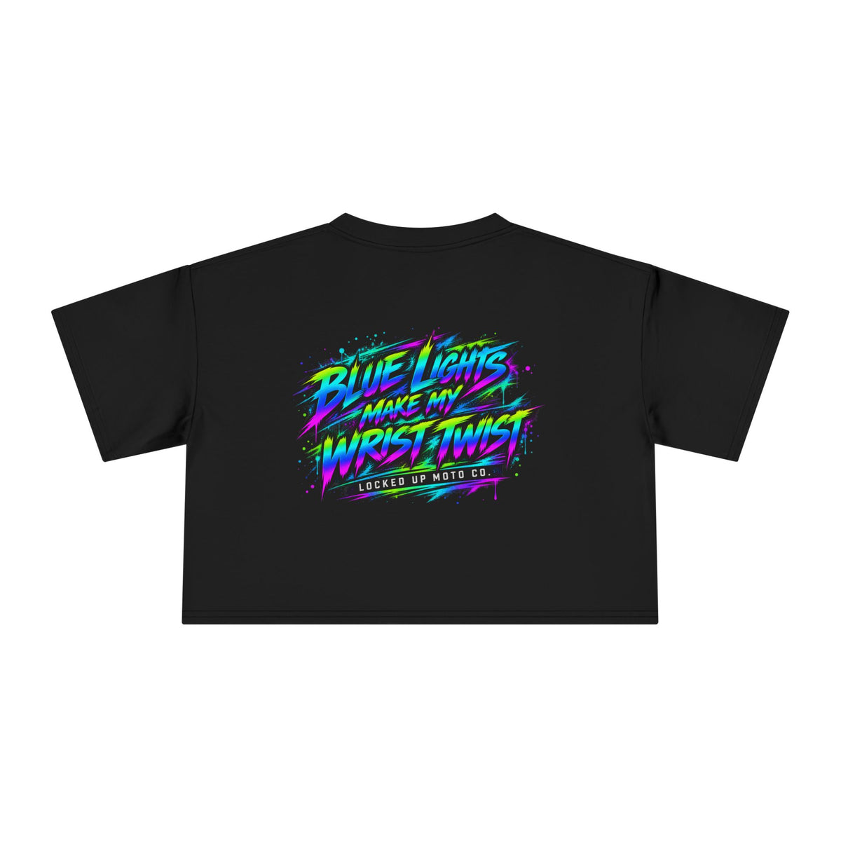 Blue Lights Make Me Twist -Retro Edition Crop Tee