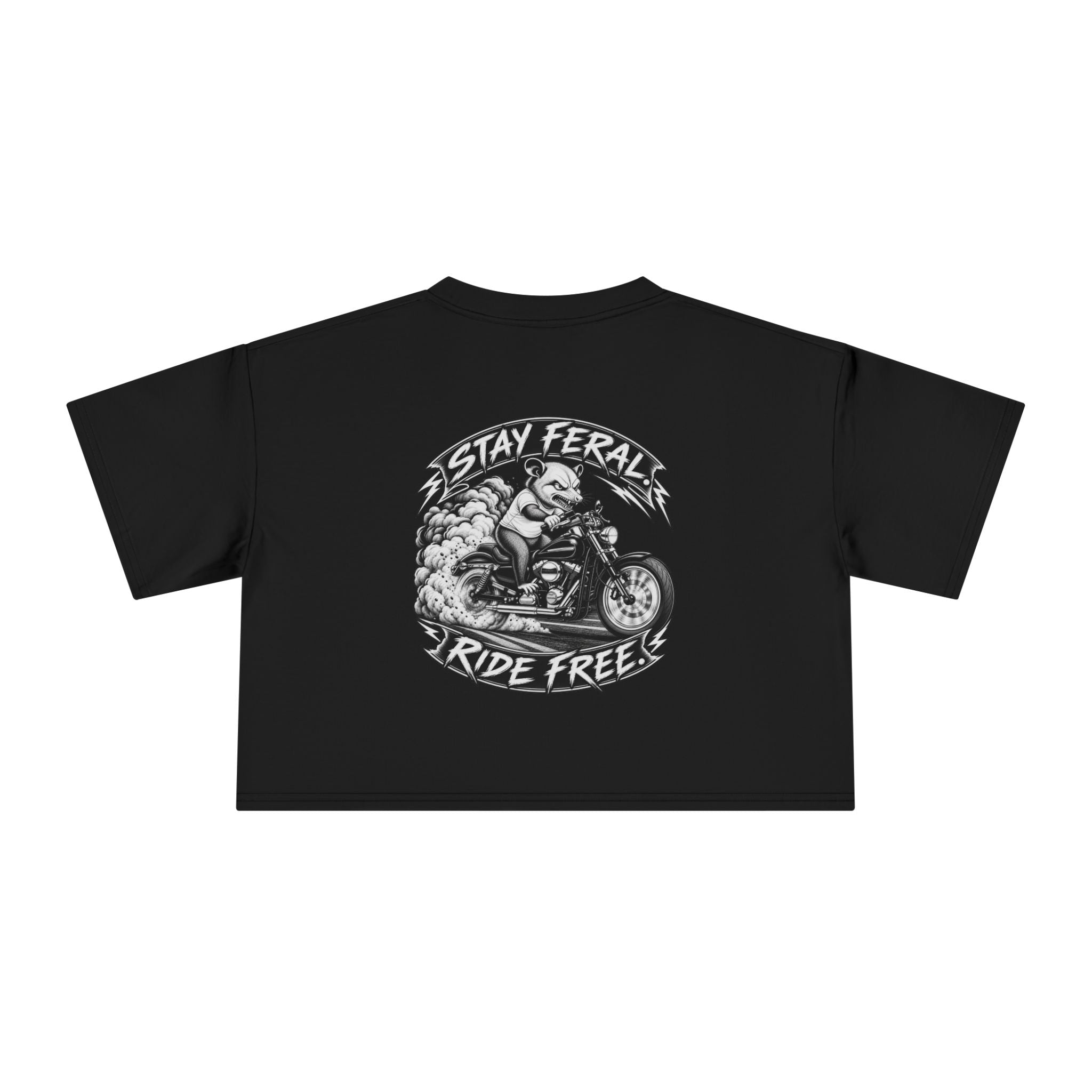 Stay Feral. Ride Free Graphic Crop Top