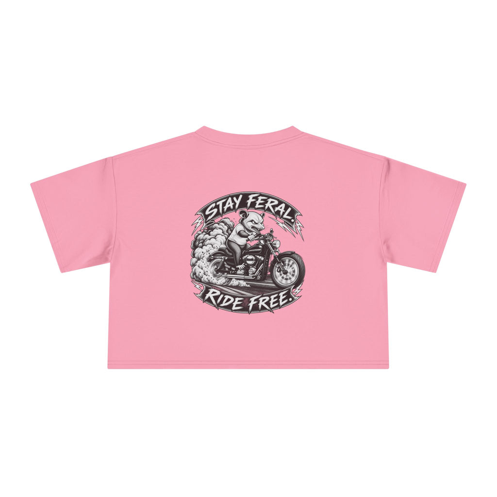 Stay Feral. Ride Free Graphic Crop Top