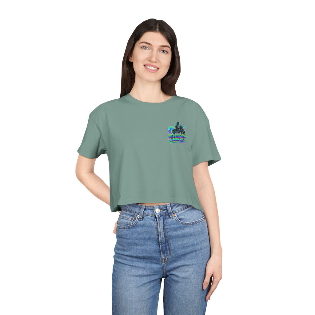 Blue Lights Make Me Twist -Retro Edition Crop Tee