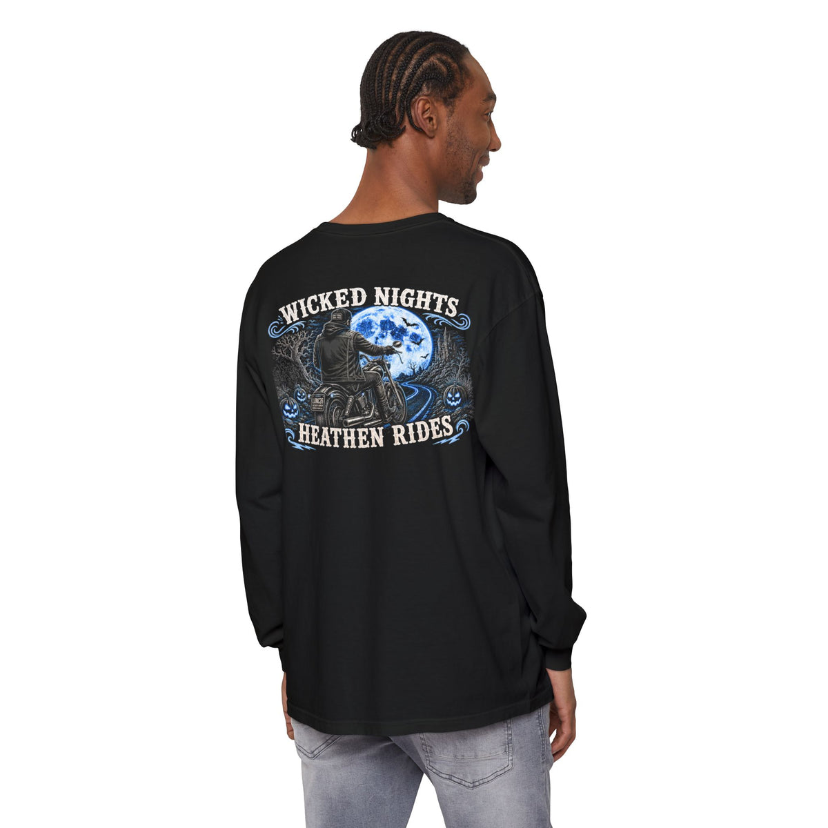 Wicked Nights, Heathen Rides- Men's Limited Edition Halloween LONG SLEEVE Tee